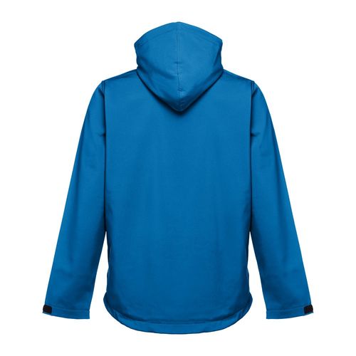 azul petróleo THC ZAGREB. Chaqueta softshell para hombre, con capucha removible