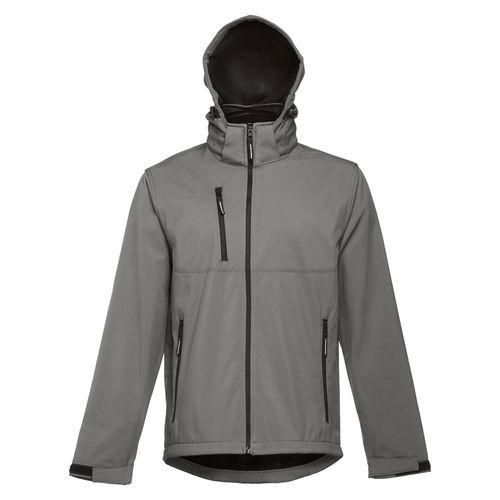 gray THC ZAGREB. Chaqueta softshell para hombre, con capucha removible