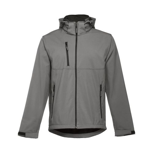 gray THC ZAGREB. Chaqueta softshell para hombre, con capucha removible