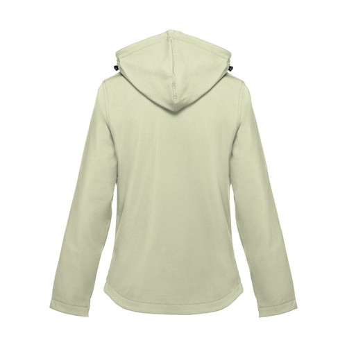verde pastel THC ZAGREB WOMEN. Chaqueta softshell para mujer, con capucha removible