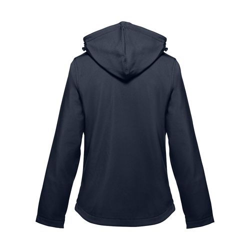 azul marino THC ZAGREB WOMEN. Chaqueta softshell para mujer, con capucha removible