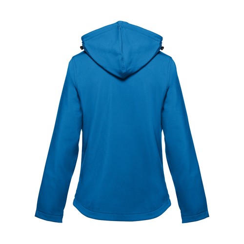 azul petróleo THC ZAGREB WOMEN. Chaqueta softshell para mujer, con capucha removible