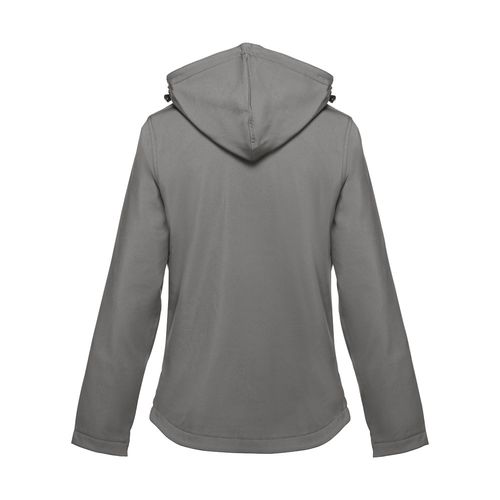 gray THC ZAGREB WOMEN. Chaqueta softshell para mujer, con capucha removible