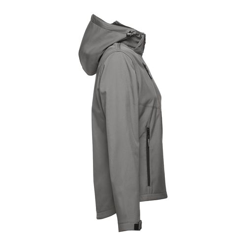 gray THC ZAGREB WOMEN. Chaqueta softshell para mujer, con capucha removible