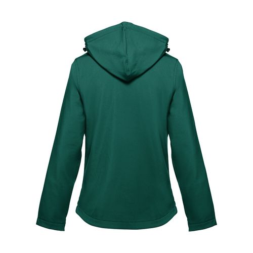 verde oscuro THC ZAGREB WOMEN. Chaqueta softshell para mujer, con capucha removible