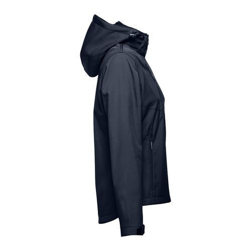 azul marino THC ZAGREB WOMEN. Chaqueta softshell para mujer, con capucha removible