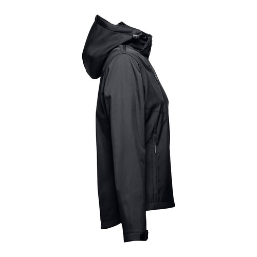 black THC ZAGREB WOMEN. Chaqueta softshell para mujer, con capucha removible