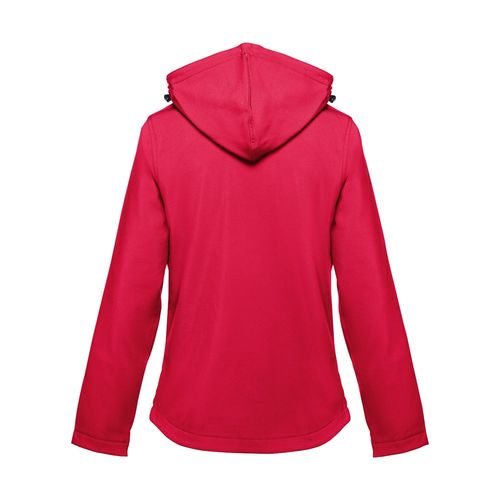 red THC ZAGREB WOMEN. Chaqueta softshell para mujer, con capucha removible