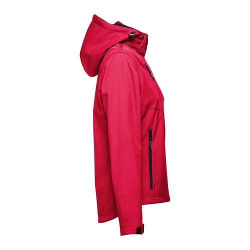 red THC ZAGREB WOMEN. Chaqueta softshell para mujer, con capucha removible