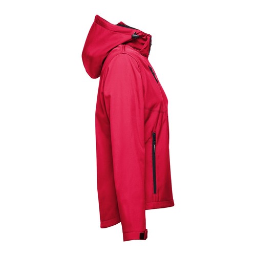 red THC ZAGREB WOMEN. Chaqueta softshell para mujer, con capucha removible