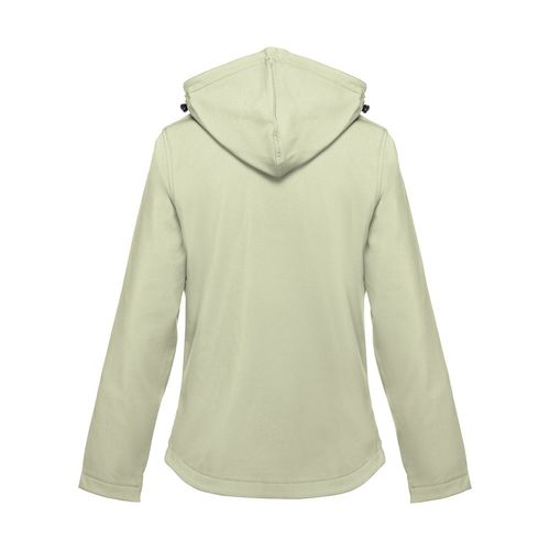 verde pastel THC ZAGREB WOMEN. Chaqueta softshell para mujer, con capucha removible