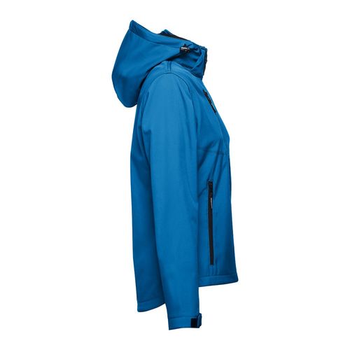 azul petróleo THC ZAGREB WOMEN. Chaqueta softshell para mujer, con capucha removible