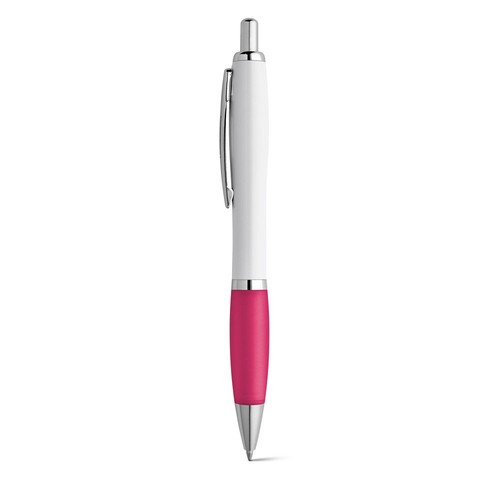 pink MOVE. Bolígrafo fabricado en ABS blanco con clip metálico
