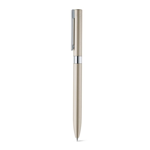 CLARE. Stylo à bille en aluminium recyclé (100 % rAL) avec clip et mécanisme twist