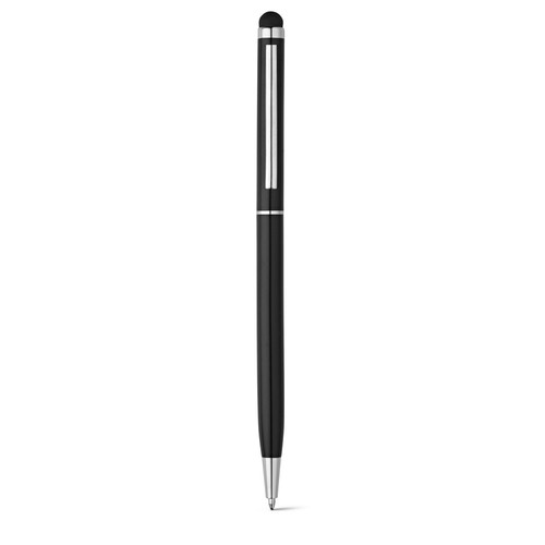 black ZOE. Bolígrafo de aluminio con mecanismo de giro y punta táctil