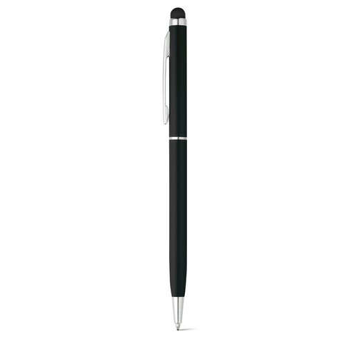 black ZOE. Bolígrafo de aluminio con mecanismo de giro y punta táctil