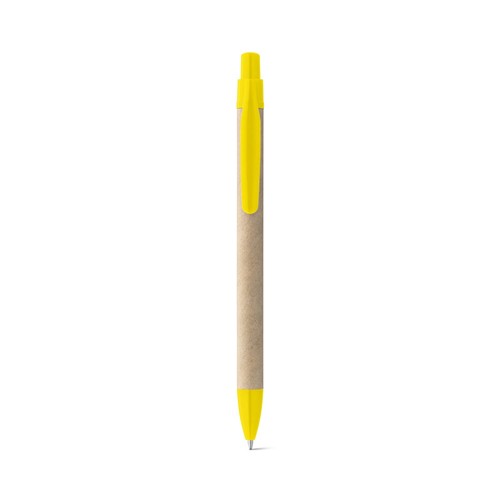 yellow REMI. Bolígrafo fabricado con papel 100 % reciclado y con clip