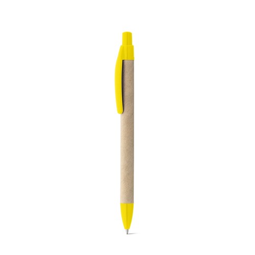 yellow REMI. Bolígrafo fabricado con papel 100 % reciclado y con clip