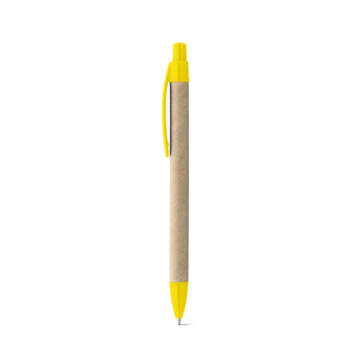 yellow REMI. Bolígrafo fabricado con papel 100 % reciclado y con clip
