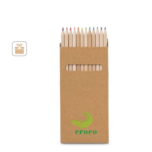 CROCO. CAJA CON 12 LÁPICES DE COLOR