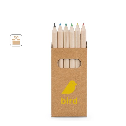 BIRD. CAJA CON 6 LÁPICES DE COLOR