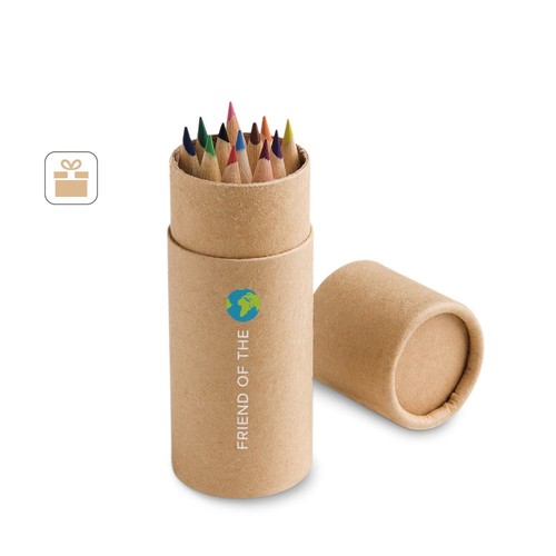 CYLINDER. CAJA CON 12 LÁPICES DE COLOR