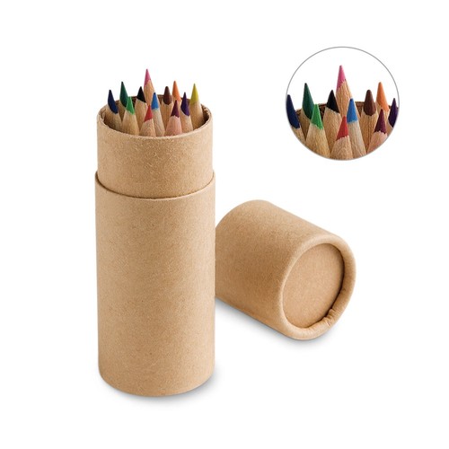 CYLINDER. CAJA CON 12 LÁPICES DE COLOR