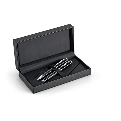 CHESS. Kit roller et stylo à bille en métal et fibre de carbone avec mécanisme twist - 2