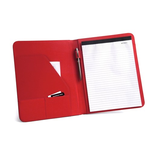 red FITZGERALD. Portafolios A4 en PU y 800D con bloc de páginas rayadas