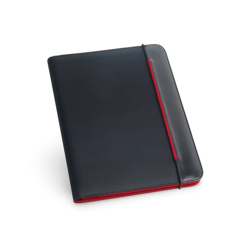 red FITZGERALD. Portafolios A4 en PU y 800D con bloc de páginas rayadas