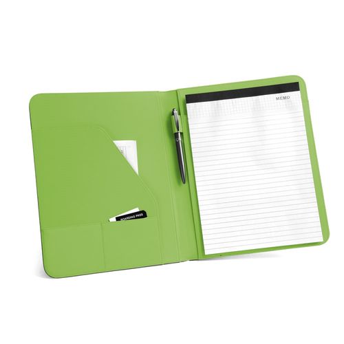 FITZGERALD. Portafolios A4 en PU y 800D con bloc de páginas rayadas