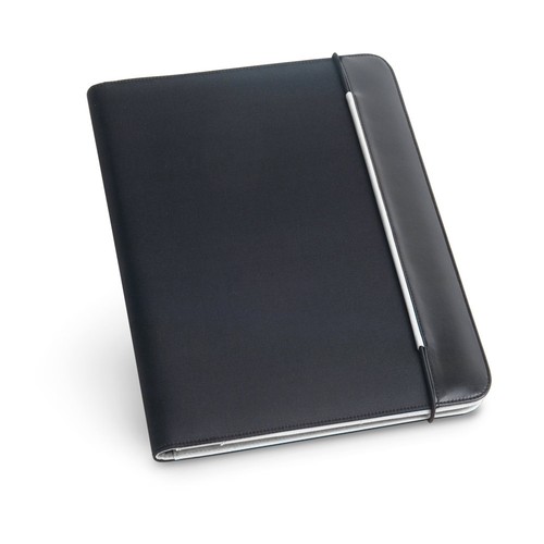 gris claro FITZGERALD. Portafolios A4 en PU y 800D con bloc de páginas rayadas