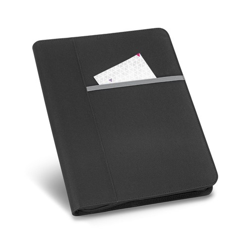gris claro AUSTER. Carpeta A4 en 600D con bloc de páginas rayadas