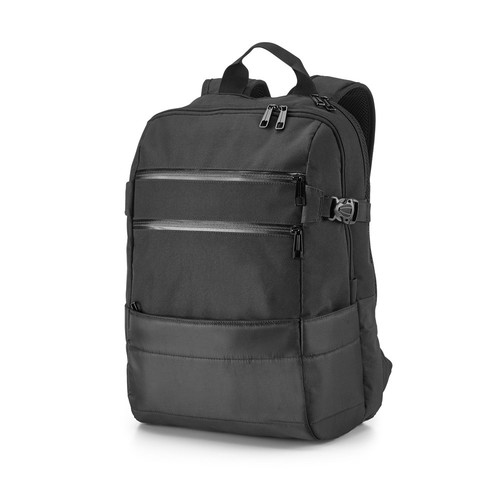 black ZIPPERS BPACK. Mochila para portátil de 15.6'' en poliéster 300D y jacquard 840D