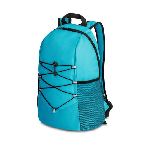 azul claro TURIM. Mochila en poliéster reciclado 600D