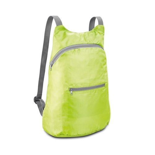 verde claro BARCELONA. Mochila plegable poliéster 210D ripstop