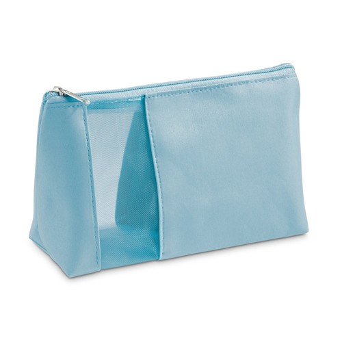 azul claro ANNIE. Neceser de microfibra y malla