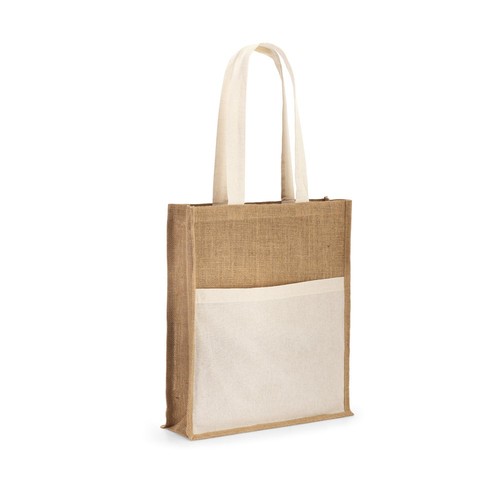 BRAGA. Sac en jute (240 g/m²) avec pochette 100% coton (140 g/m²) - 2