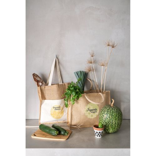 BRAGA. Sac en jute (240 g/m²) avec pochette 100% coton (140 gm²) - 3