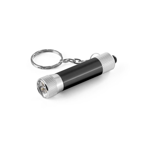 black LERGAN. Llavero de aluminio con linterna de 3 LED
