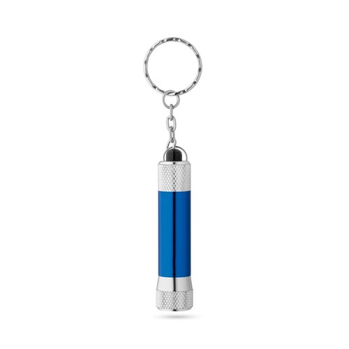azulón LERGAN. Llavero de aluminio con linterna de 3 LED
