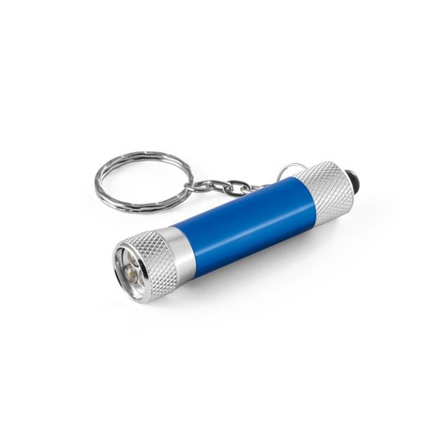 azulón LERGAN. Llavero de aluminio con linterna de 3 LED