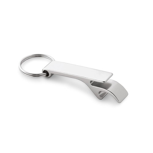 plateado BAITT. Llavero de aluminio con abridor de chapas