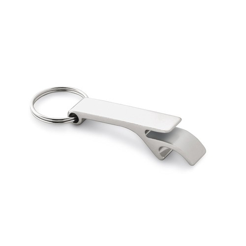plateado satinado BAITT. Llavero de aluminio con abridor de chapas