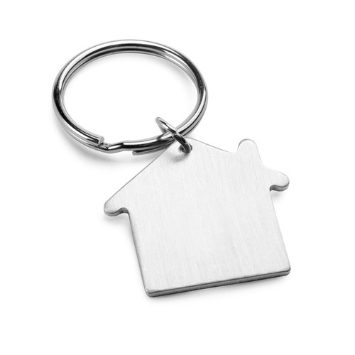 plateado satinado HOMIER. Llavero de aluminio