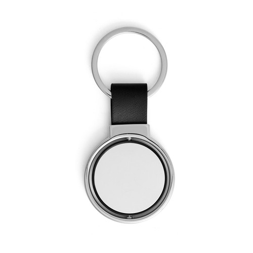 black ALBRIGHT. Llavero de metal y PU apto para personalización mediante doming