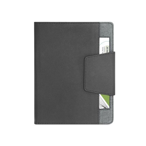 gray RUSSEL. Cubierta de PU y tejido de poliéster con cuaderno A5 con páginas lisas