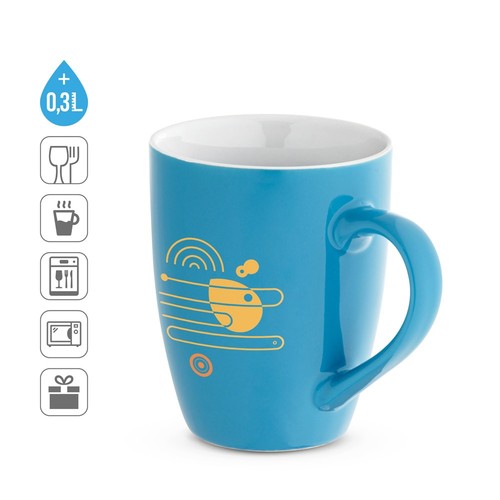 CINANDER. Taza de cerámica con acabado brillante, 370 ml