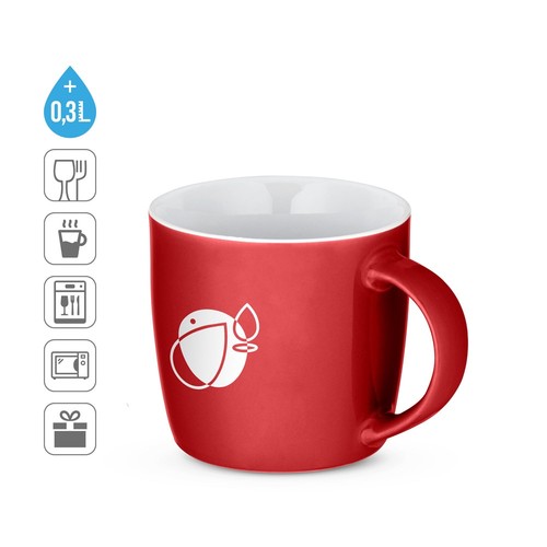 COMANDER. TAZA DE CERÁMICA CON ACABADO BRILLANTE, 370 ML