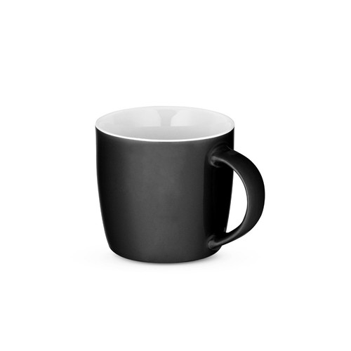 black COMANDER. Taza de cerámica con acabado brillante, 370 ml